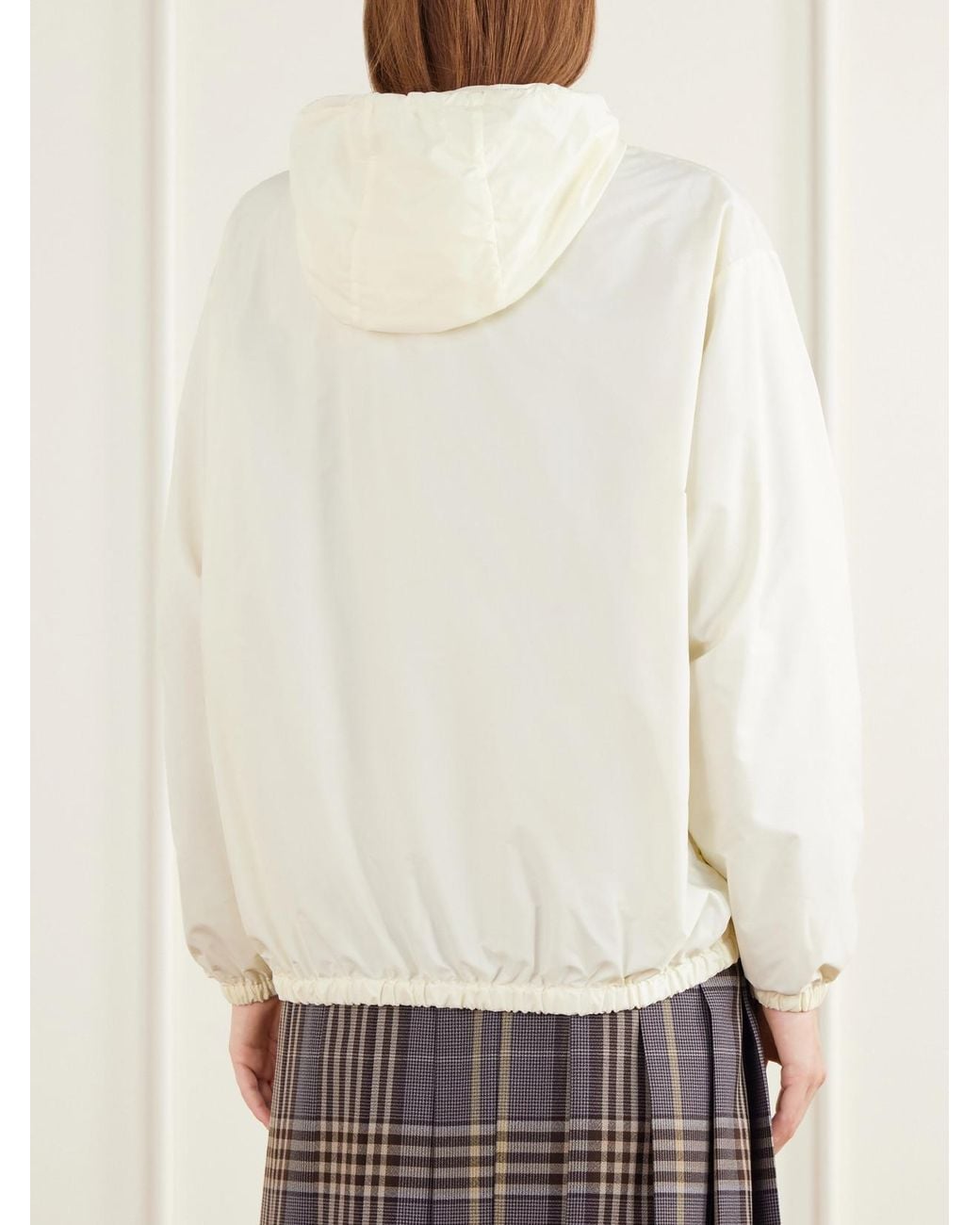 Moncler Natural Windbreaker Logo-Appliquéd Hooded Shell Jacket