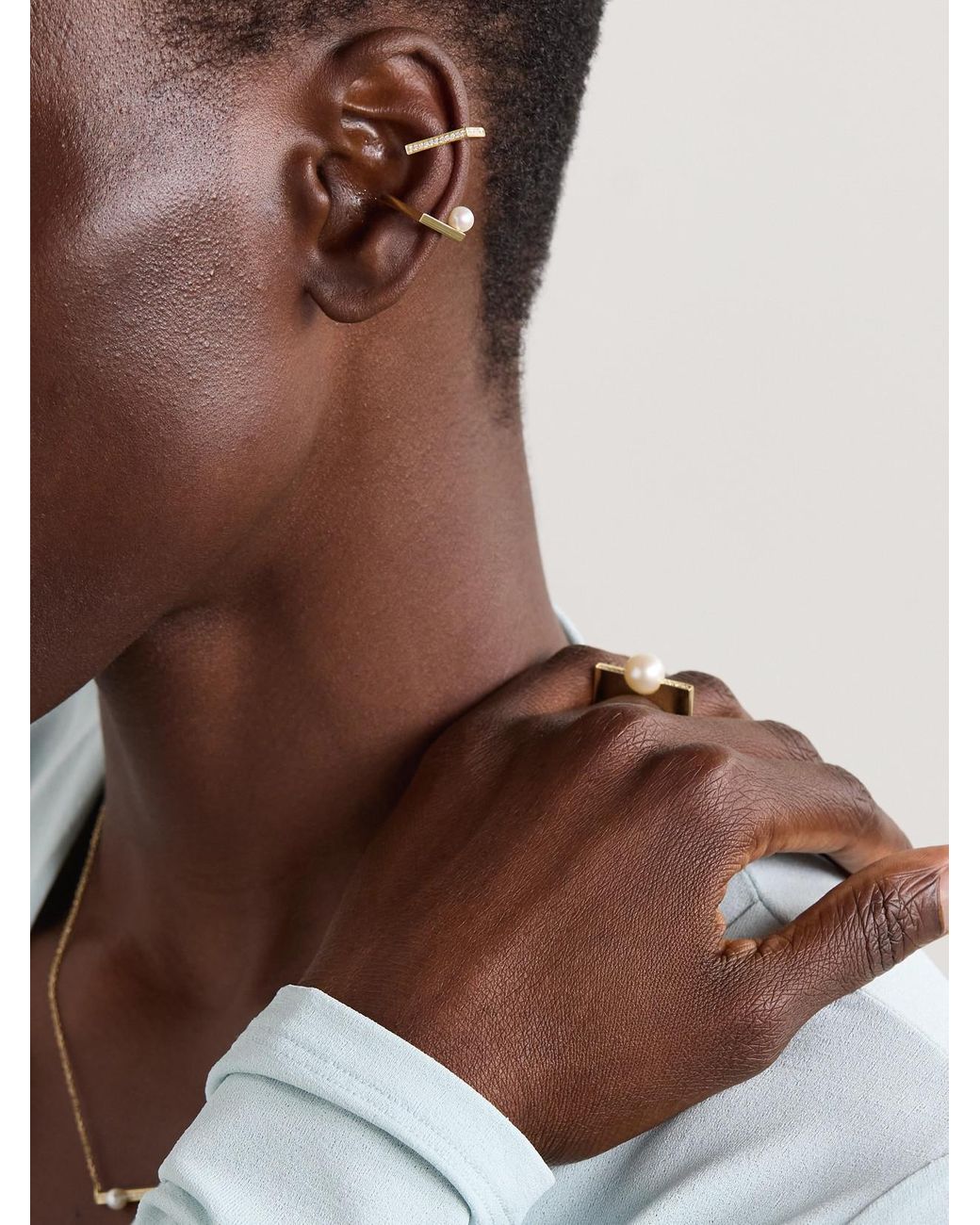 Mizuki Natural 14-Karat Diamond Ear Cuff