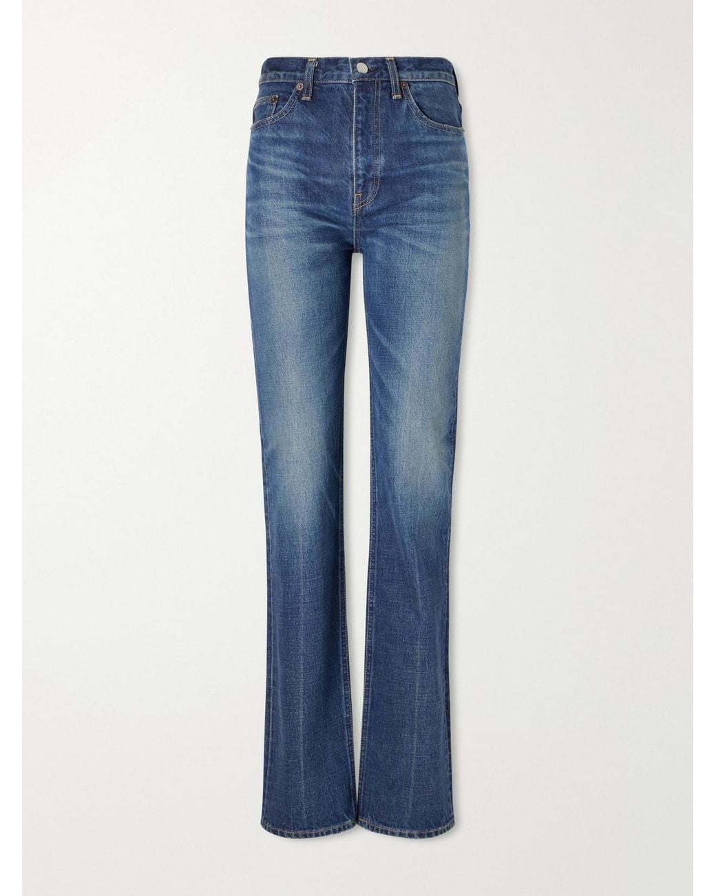 Totême Blue Mid-Rise Slim-Leg Jeans
