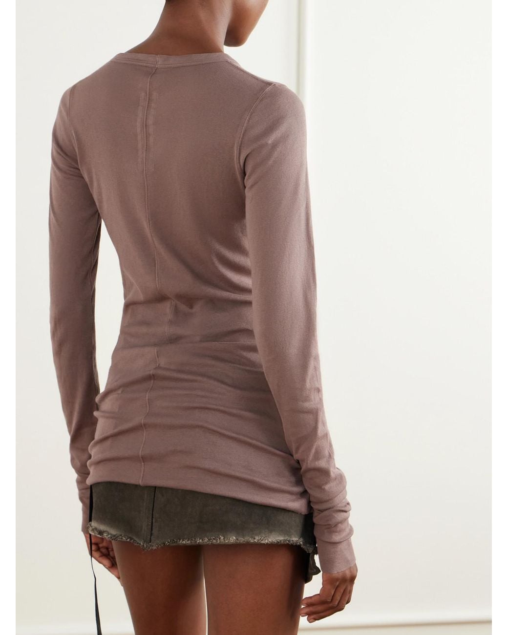Rick Owens Pink Drkshdw Frayed Cotton-Gauze Jersey T-Shirt