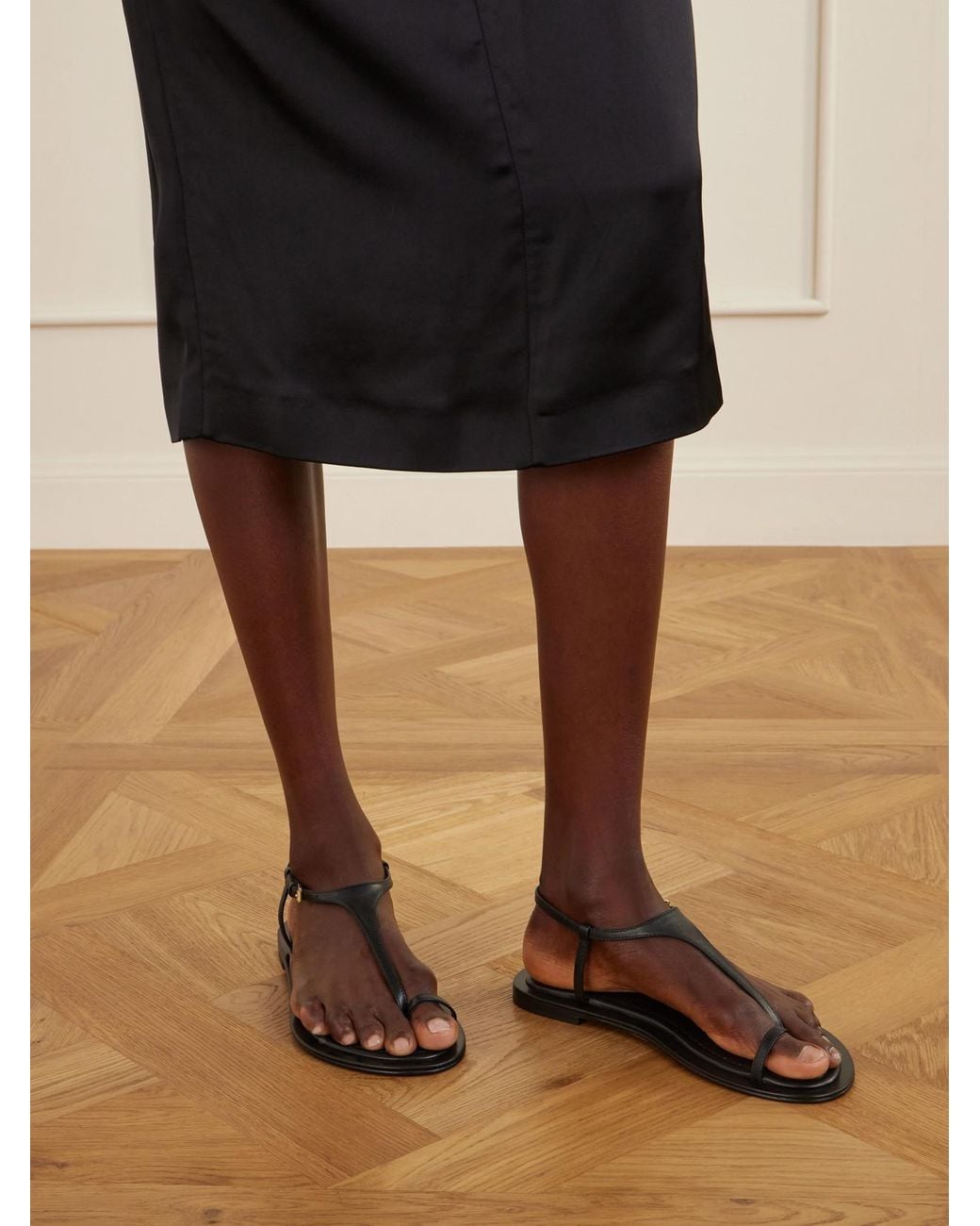 A.Emery Black Alta Leather Sandals
