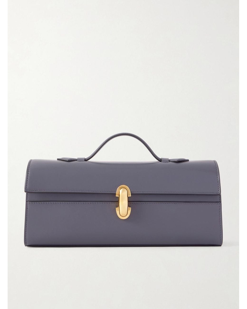 SAVETTE Blue Slim Symmetry Leather Top-Handle Bag