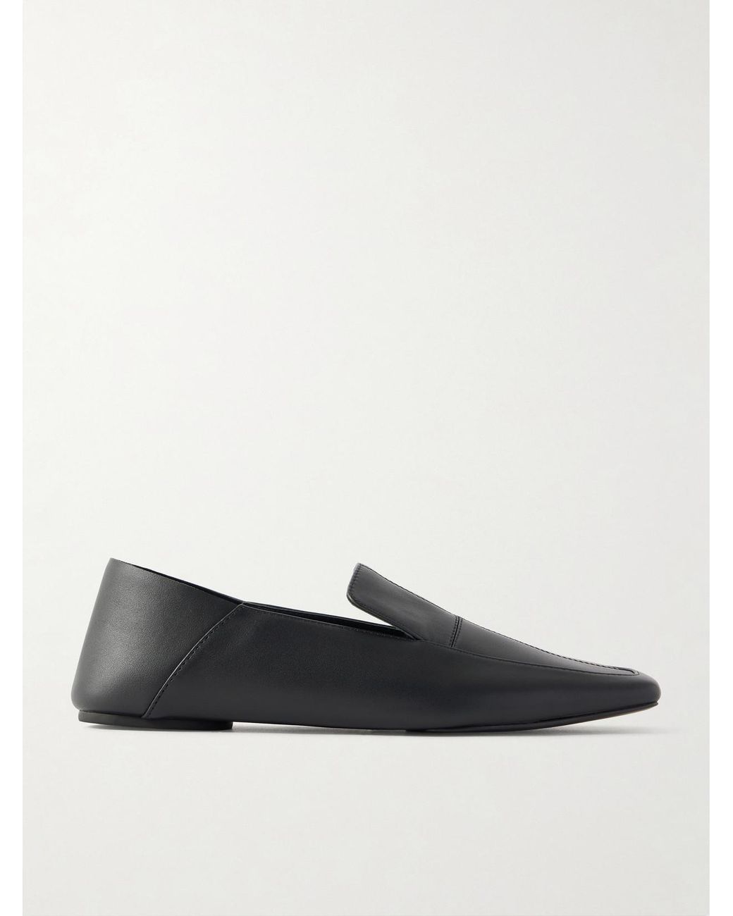 St. Agni Black Minimal Leather Loafers