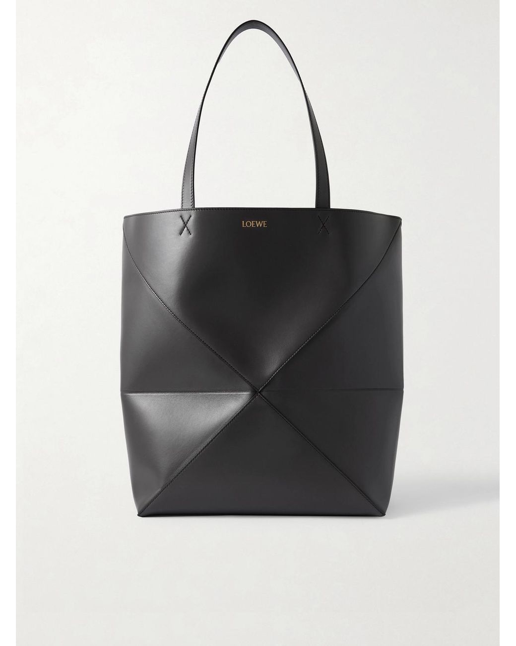 Loewe Black Puzzle Fold Convertible Large Leather Tote
