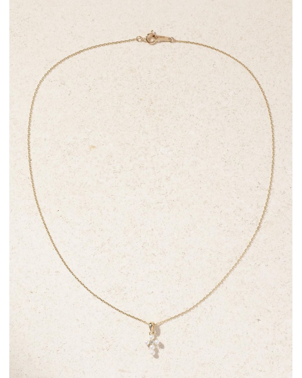 Mizuki Natural 14-Karat, Pearl And Diamond Necklace