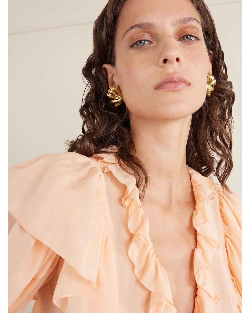 Chloé Metallic Pleated Earrings