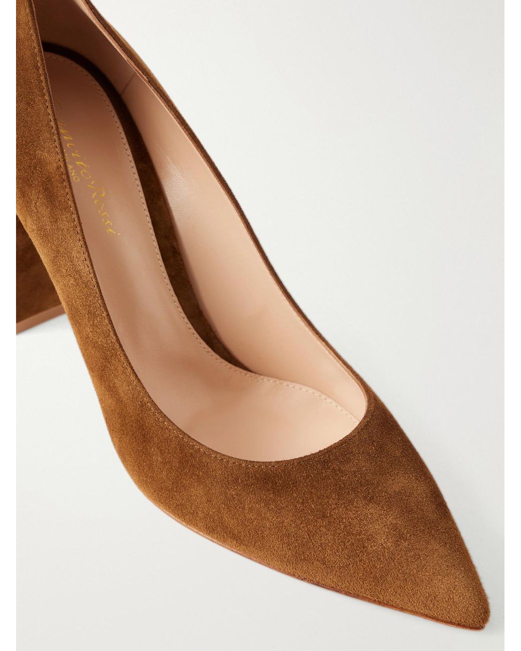 Gianvito Rossi Brown Piper 85 Suede Pumps