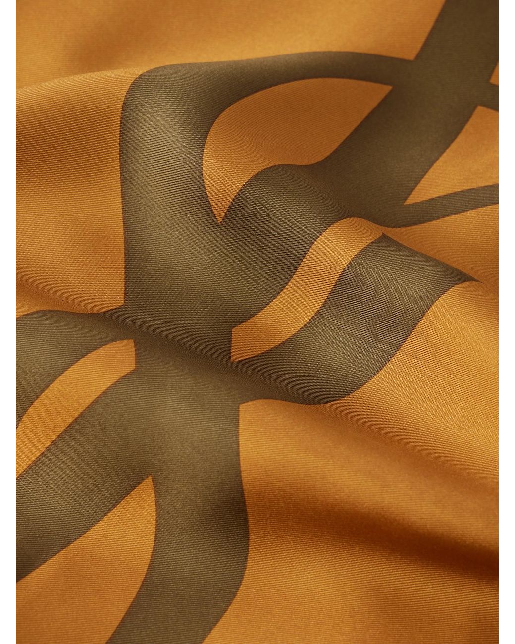 Saint Laurent Brown Cassandre-Printed Silk-Twill Scarf