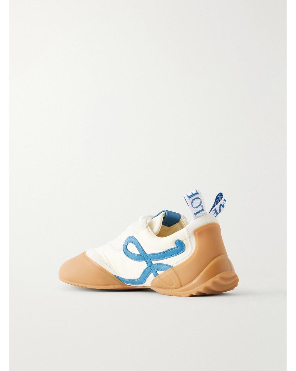 Loewe Blue Grip Tpu And Shell-Trimmed Suede Sneakers