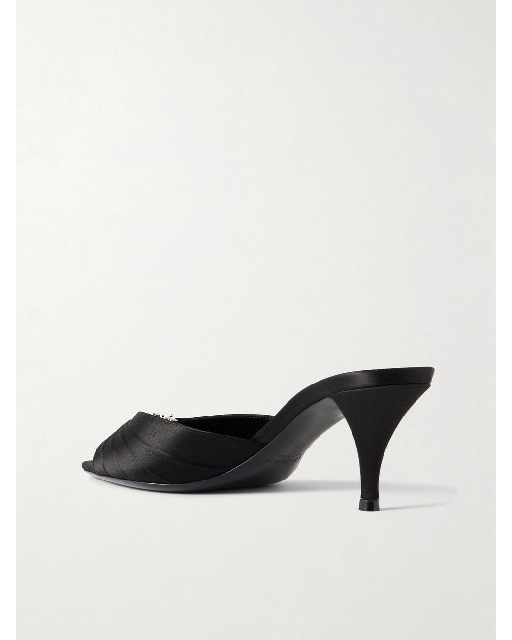 Saint Laurent Natural Jerry 60 Embellished Satin Mules
