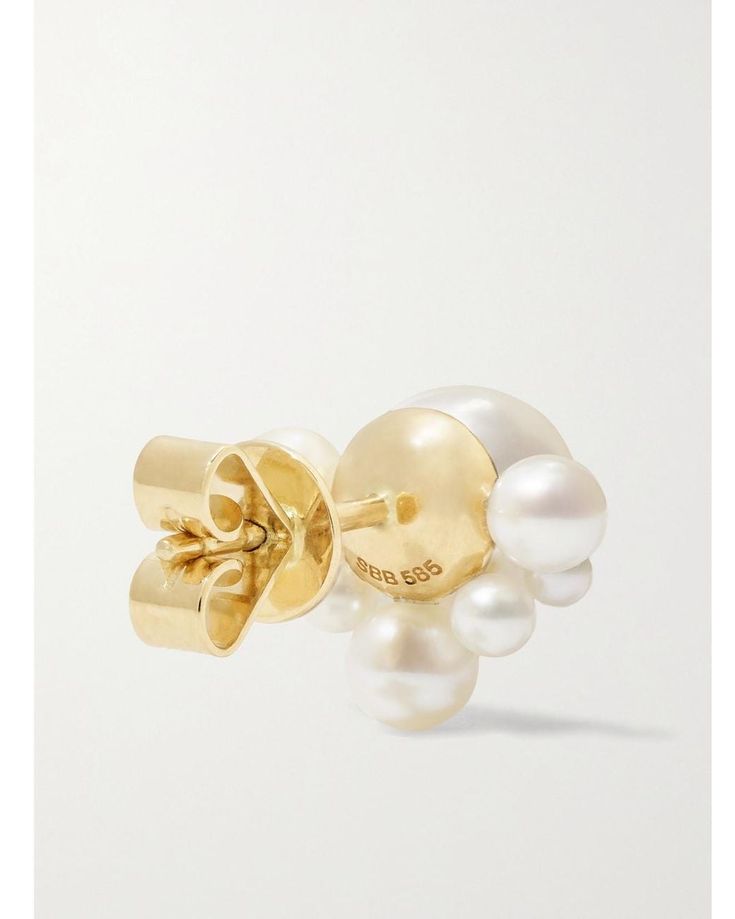 Sophie Bille Brahe White Chambre De Perle 14-Karat Pearl Single Earring