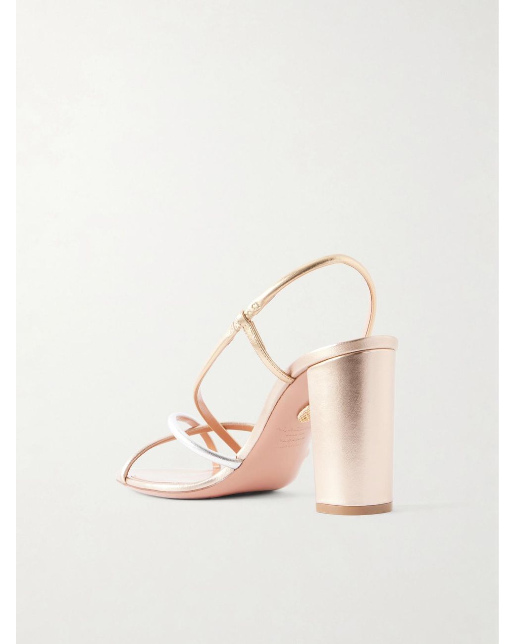 Aquazzura Natural Horizon 85 Leather Sandals
