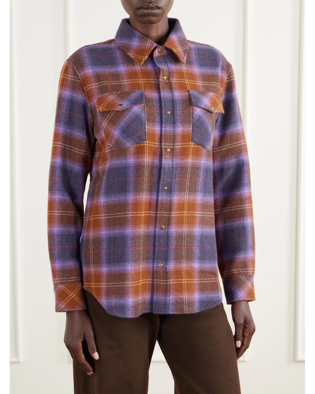 God's True Cashmere Red Vulcan Checked Cashmere Shirt