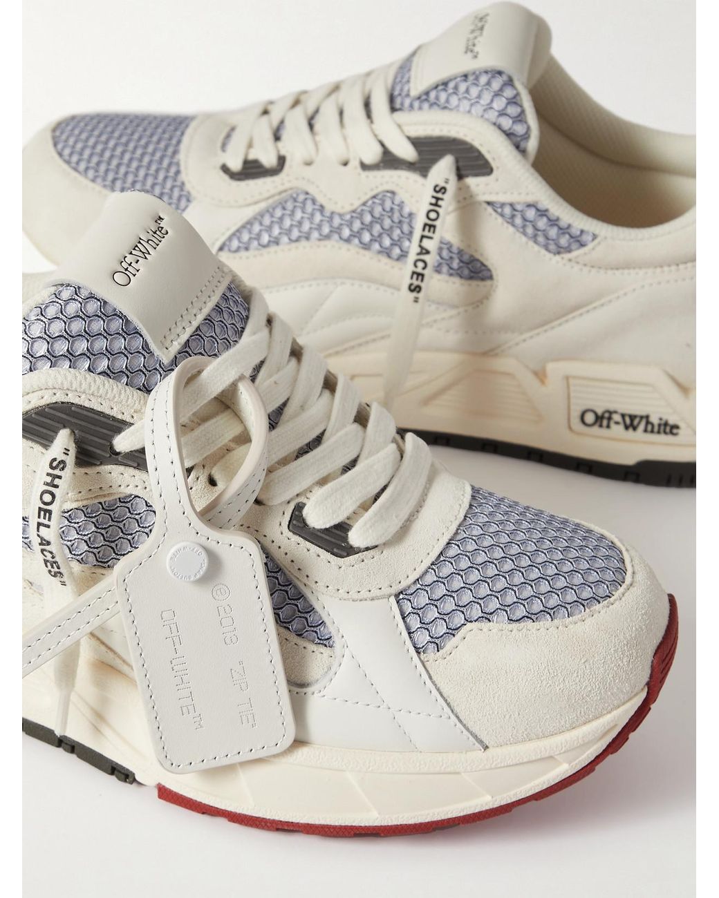 Off White c o Virgil Abloh Kick Off Metallic Mesh Suede And