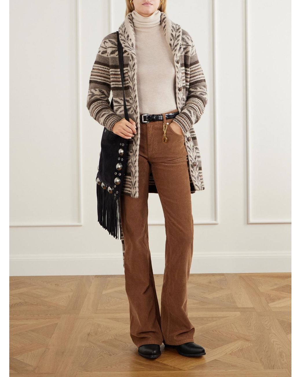 RRL Brown Rory Belted Alpaca-Blend Cardigan