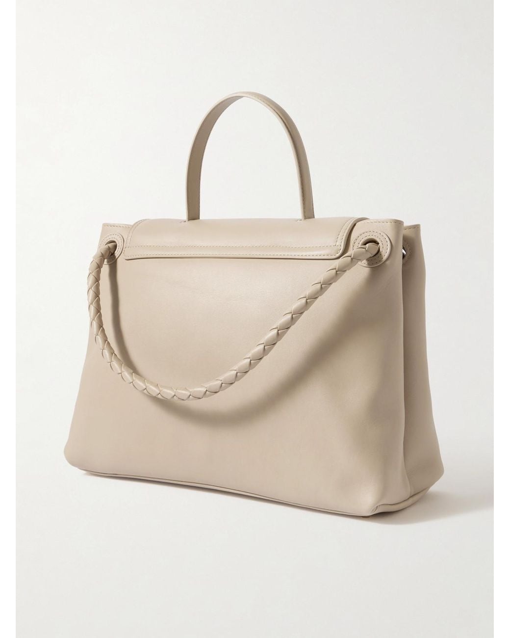 Bottega Veneta Natural Ciao Ciao Medium Intrecciato Leather Top-Handle Bag