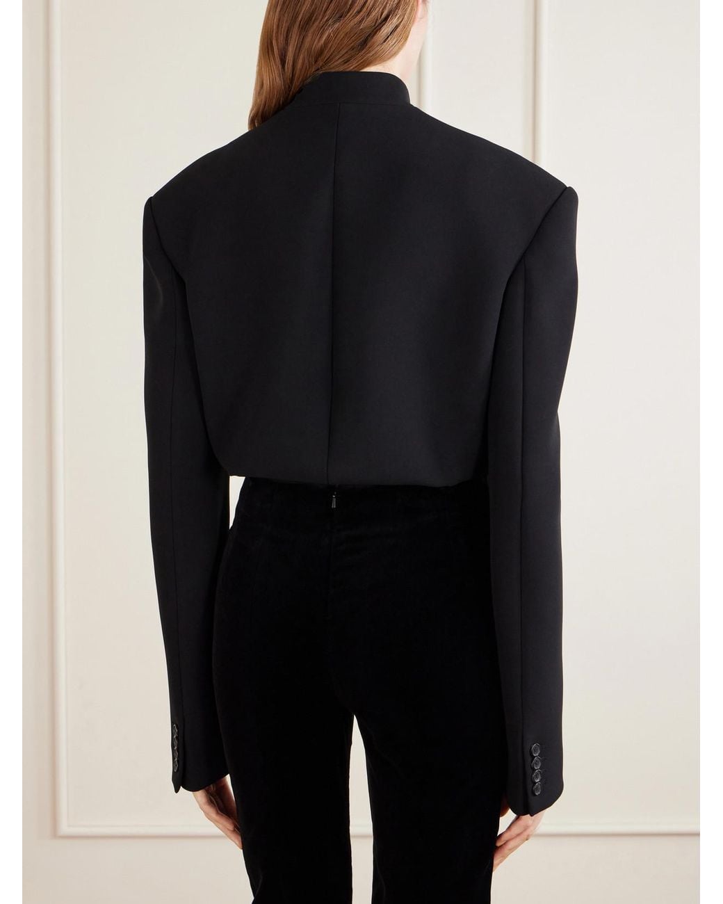 Khaite Black York Cord-Detailed Crepe Jacket