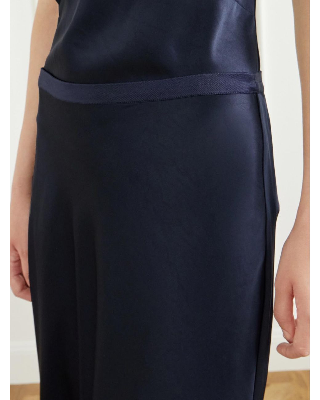 Anine Bing Blue Bar Satin Maxi Skirt
