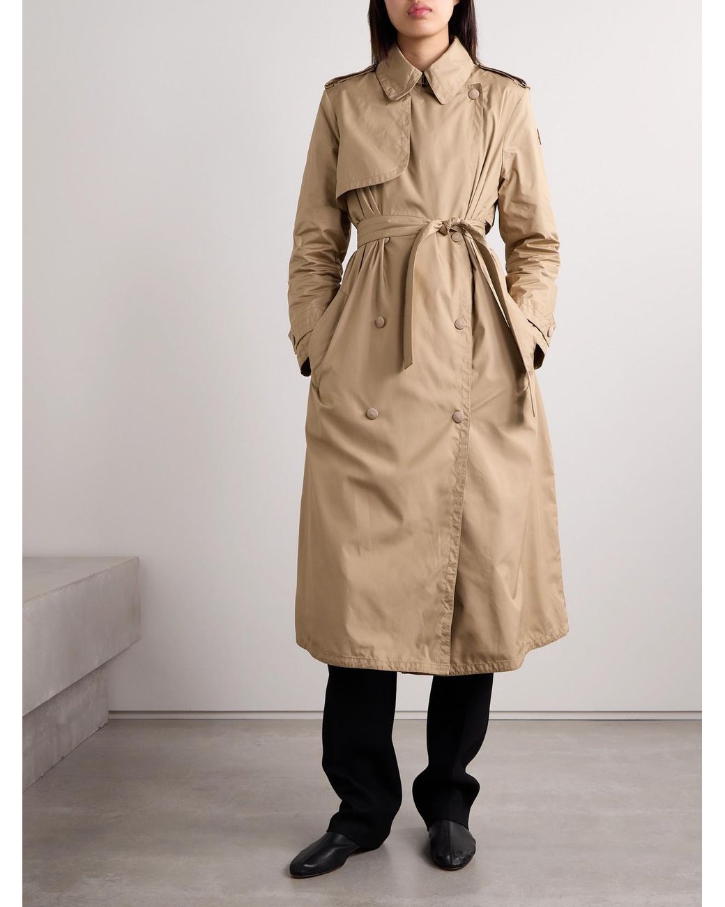 Moncler Barbentane Belted Double-Breasted Padded Shell Down