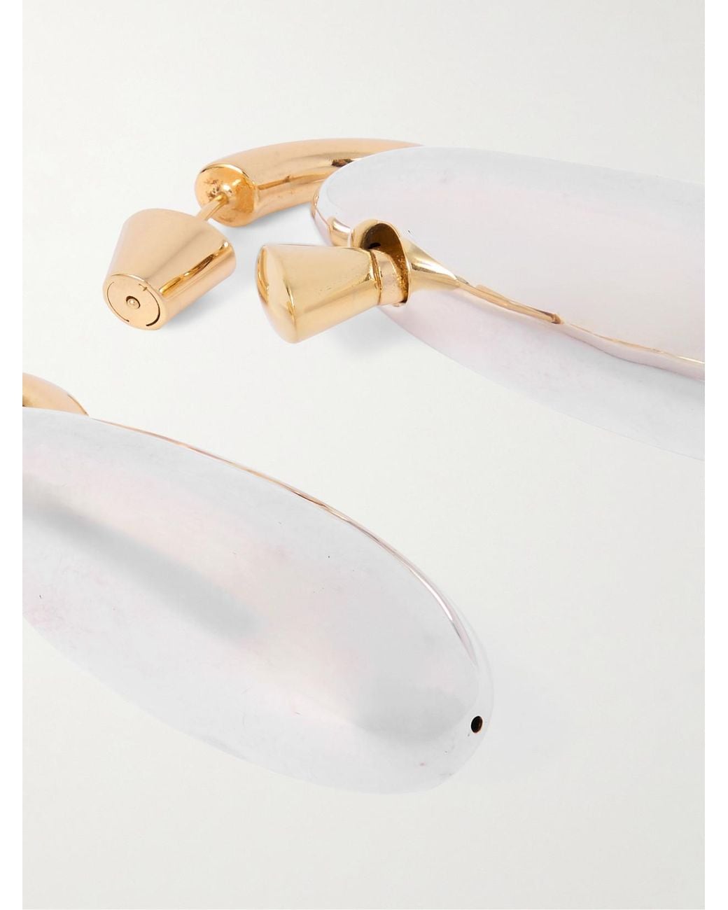 Bottega Veneta White Plated And Earrings