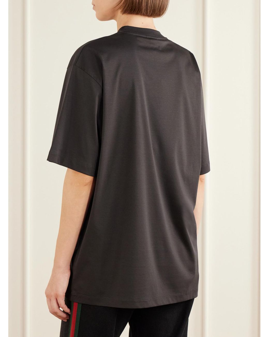 Gucci Black Logo-Appliquéd Cotton-Jersey T-Shirt