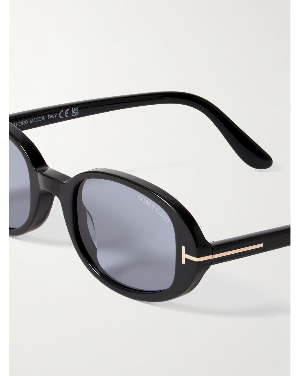 Tom Ford Black Iggy Oval-Frame Acetate Sunglasses