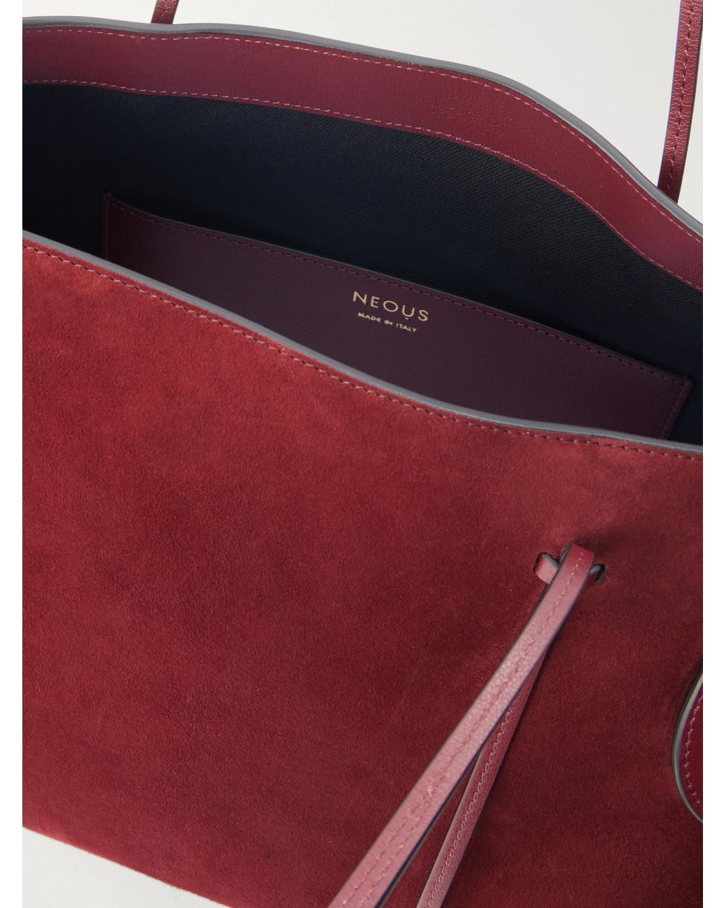 Neous Red Berenices Suede And Leather Tote