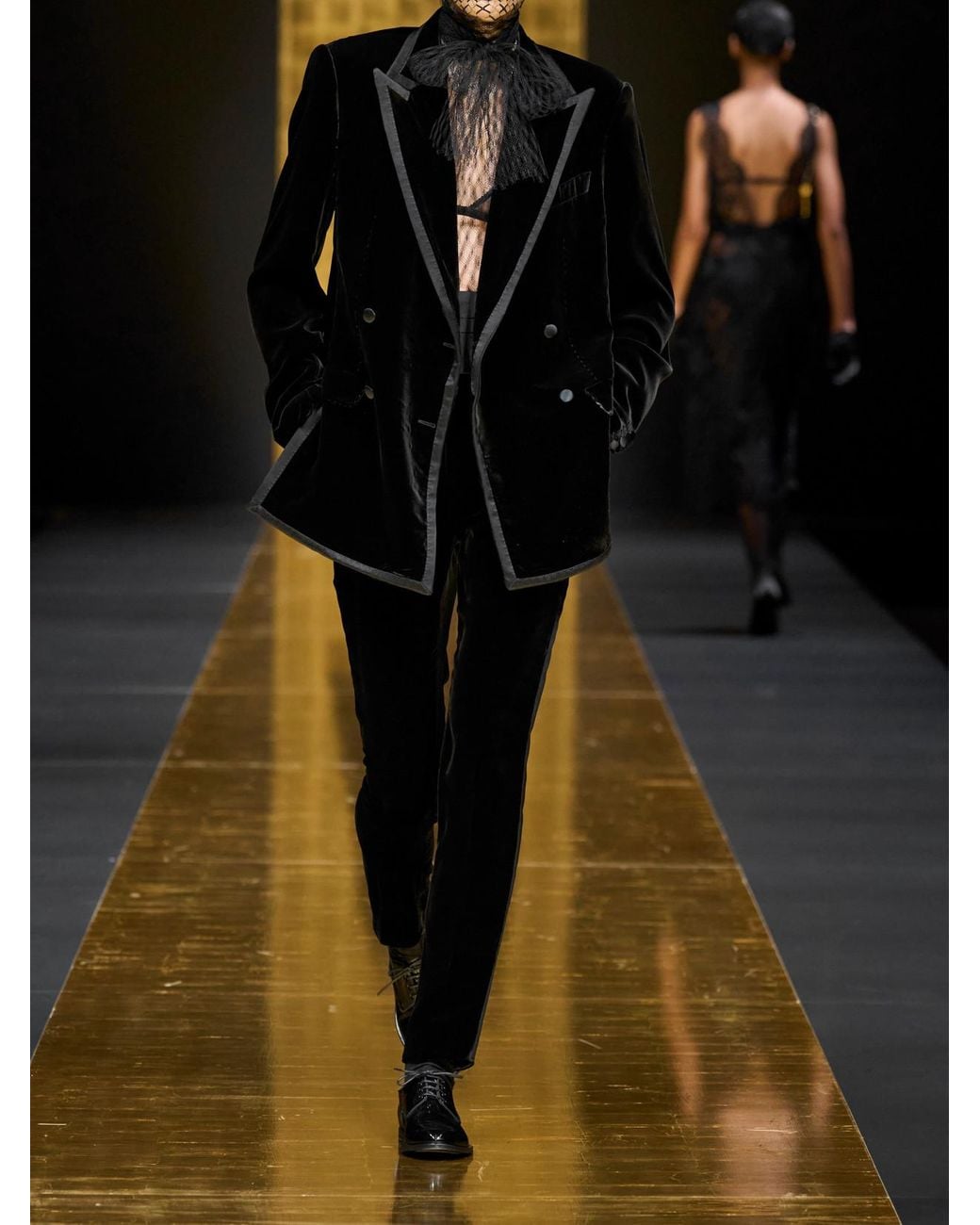Dolce & Gabbana Black Satin-Trimmed Cotton-Blend Velvet Slim-Leg Pants