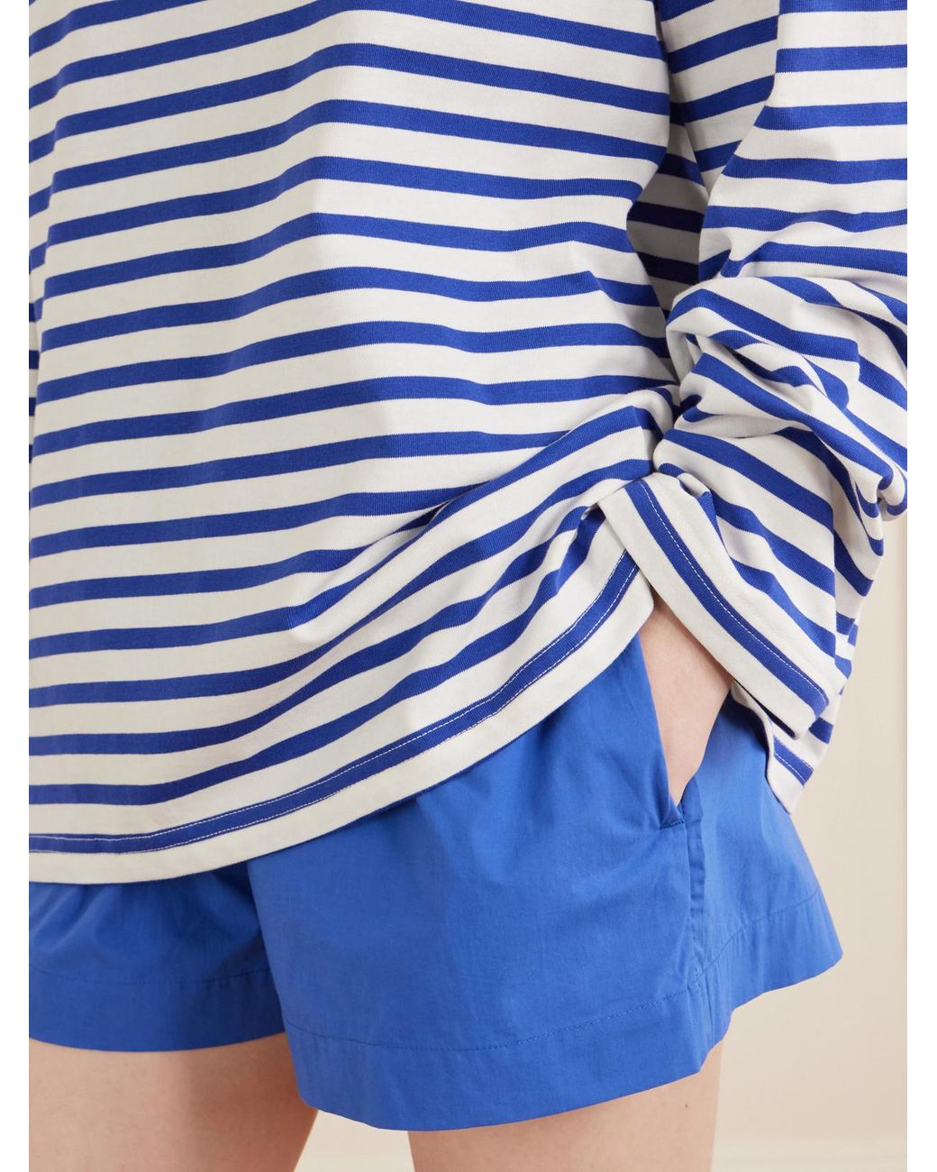 Matteau Blue Breton Striped Cotton-Jersey T-Shirt
