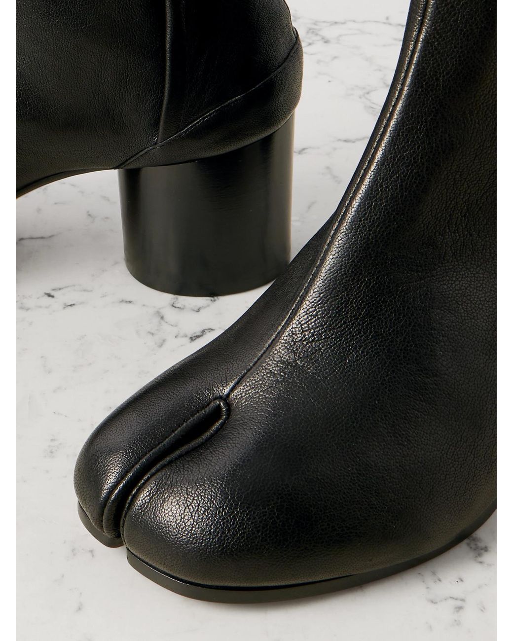 Maison Margiela Black Tabi Split-Toe Leather Ankle Boots