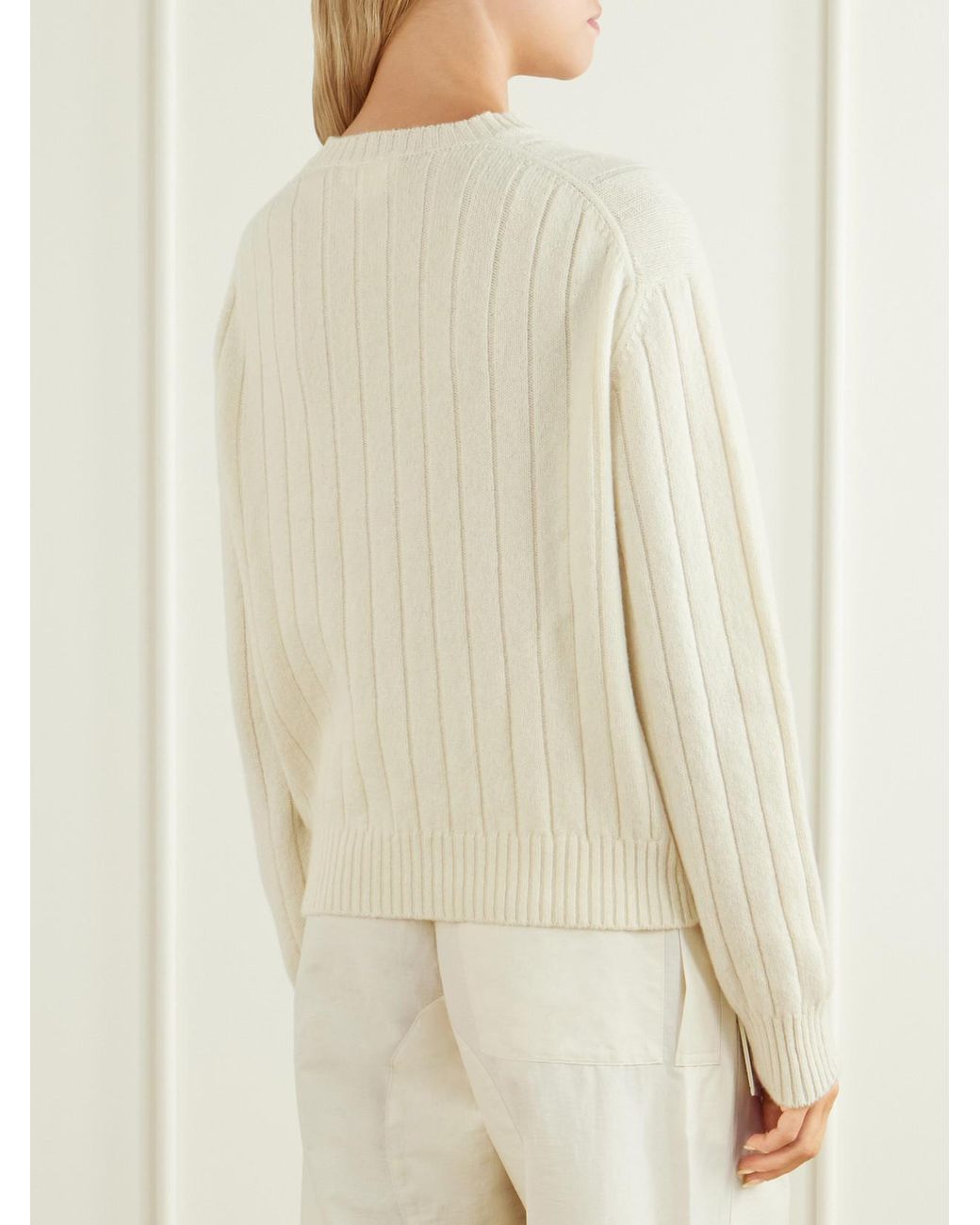 &Daughter Natural Rooney Ribbed Wool Sweater