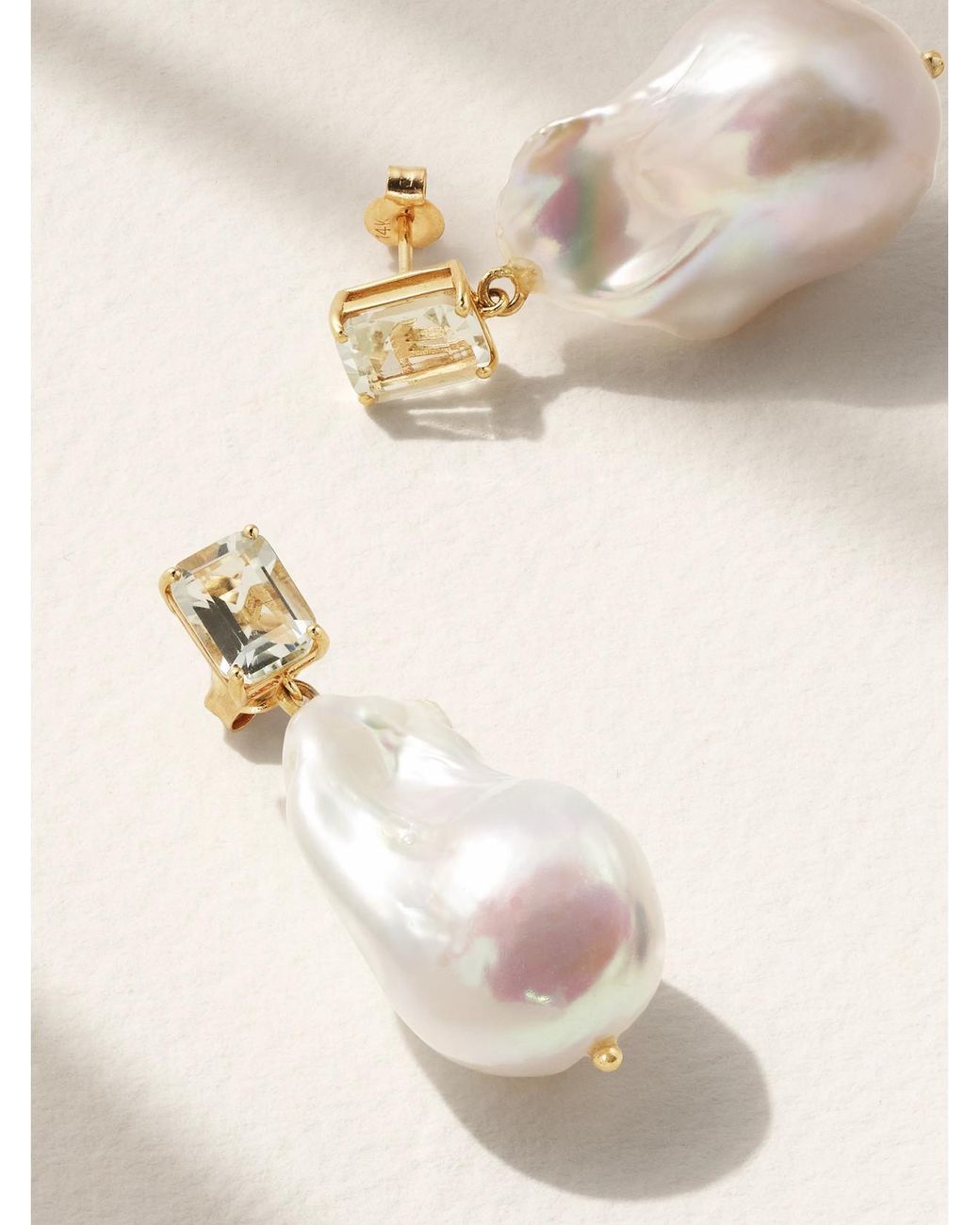 Mateo Natural 14-Karat, Pearl And Amethyst Earrings