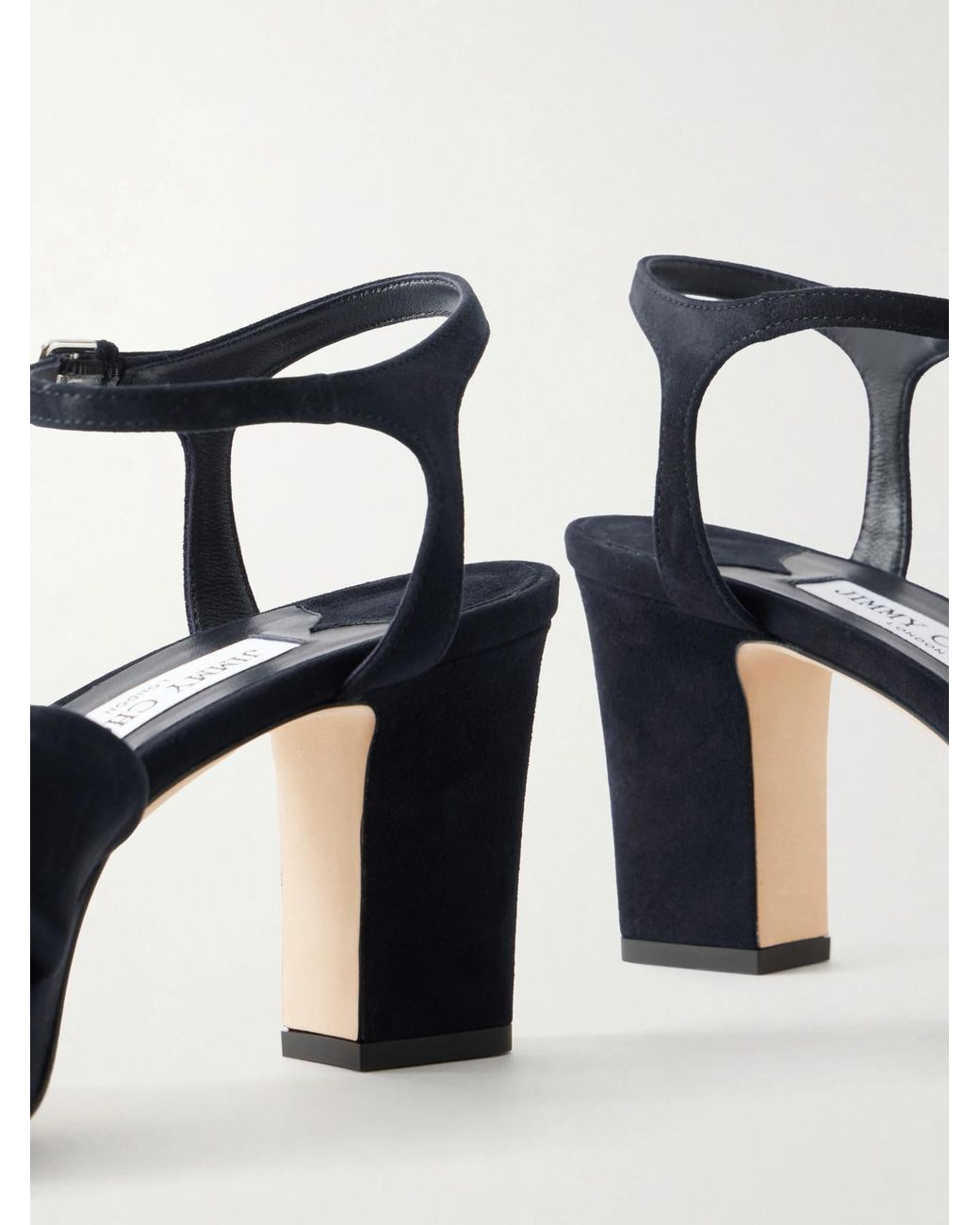 Jimmy Choo Blue Heloise 80 Suede Sandals
