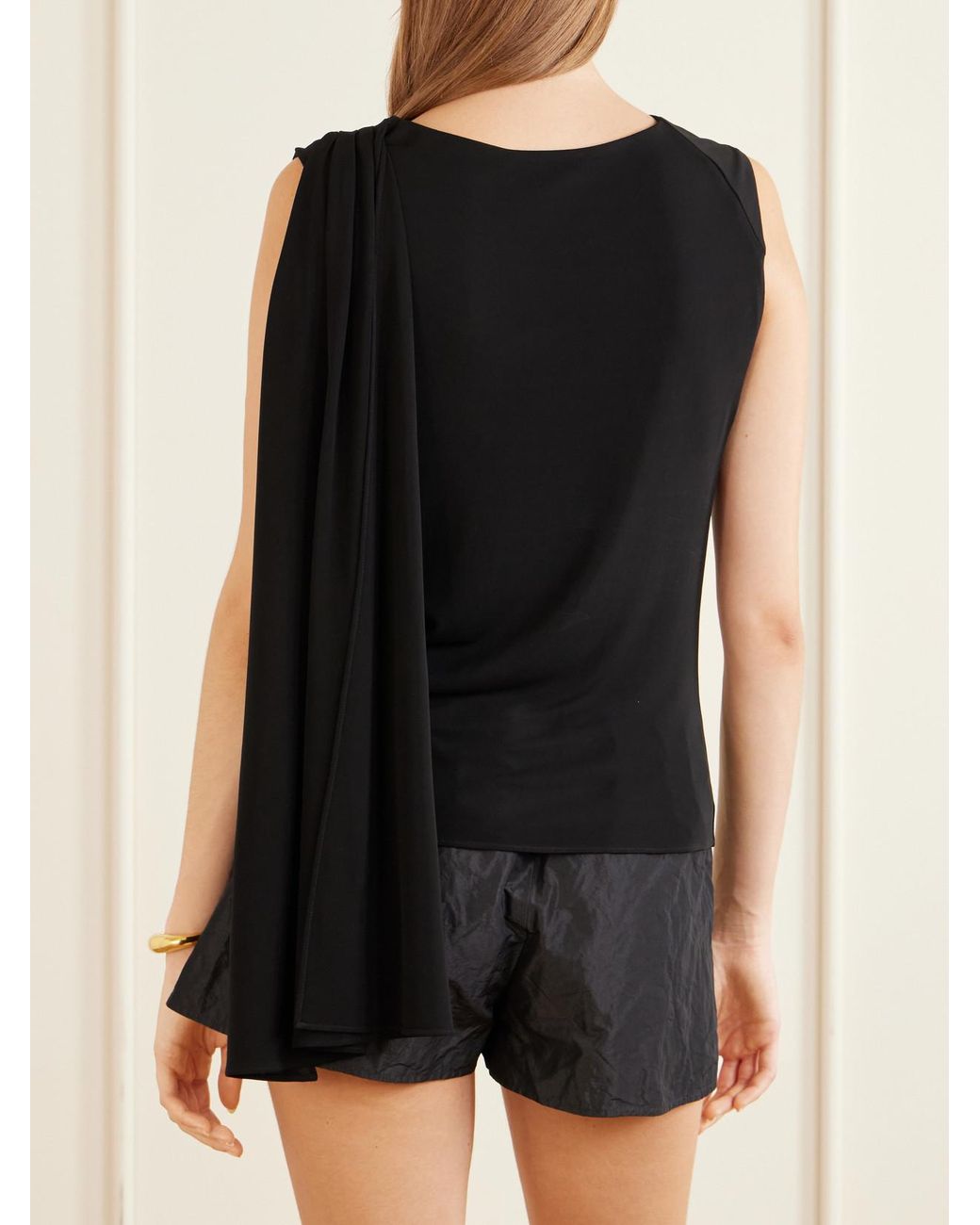 Kallmeyer Black Floriana Ruched Jersey Tank