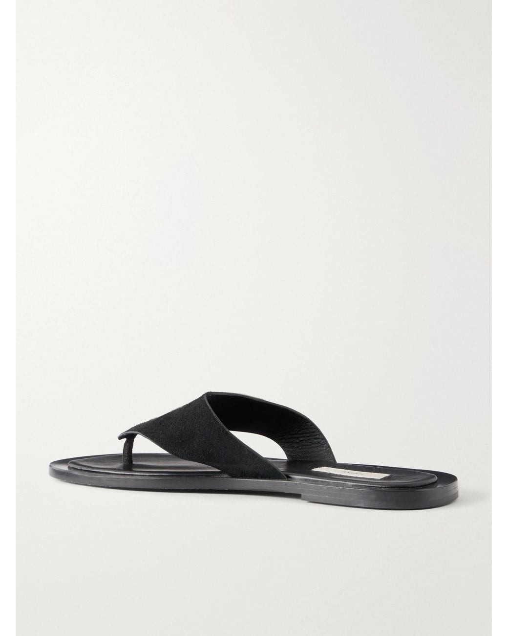 Totême Black Suede Thong Sandals