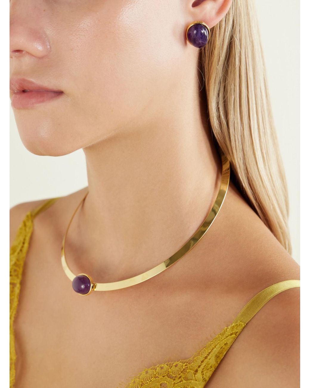 Jennifer Behr Purple Elaine-Tone Amethyst Earrings