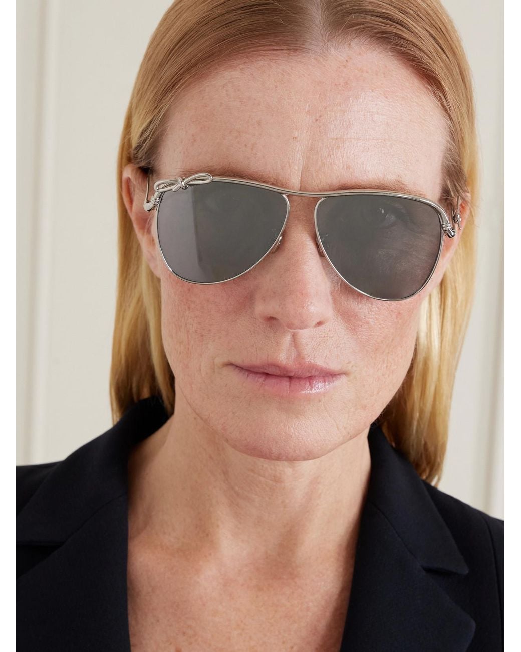 Dior Metallic Dior Bow A1U-Tone Aviator-Style Sunglasses