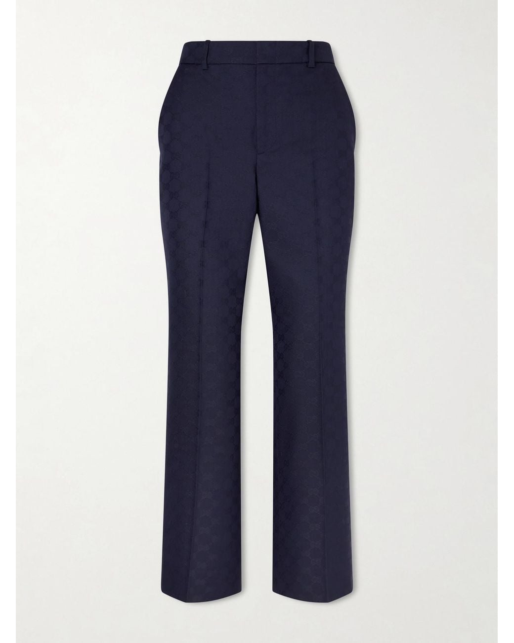 Gucci Blue Jacquard-Twill Tapered Pants
