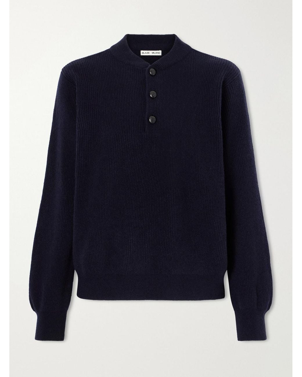 Blazé Milano Blue Highland Dorset Ribbed-Knit Wool And Cashmere-Blend Sweater