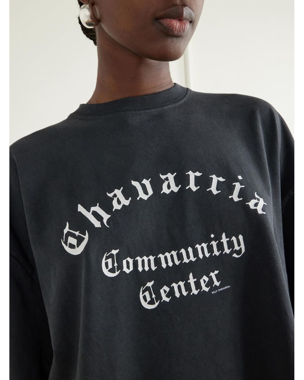 Willy Chavarria Black Community Center Printed Cotton-Jersey T-Shirt