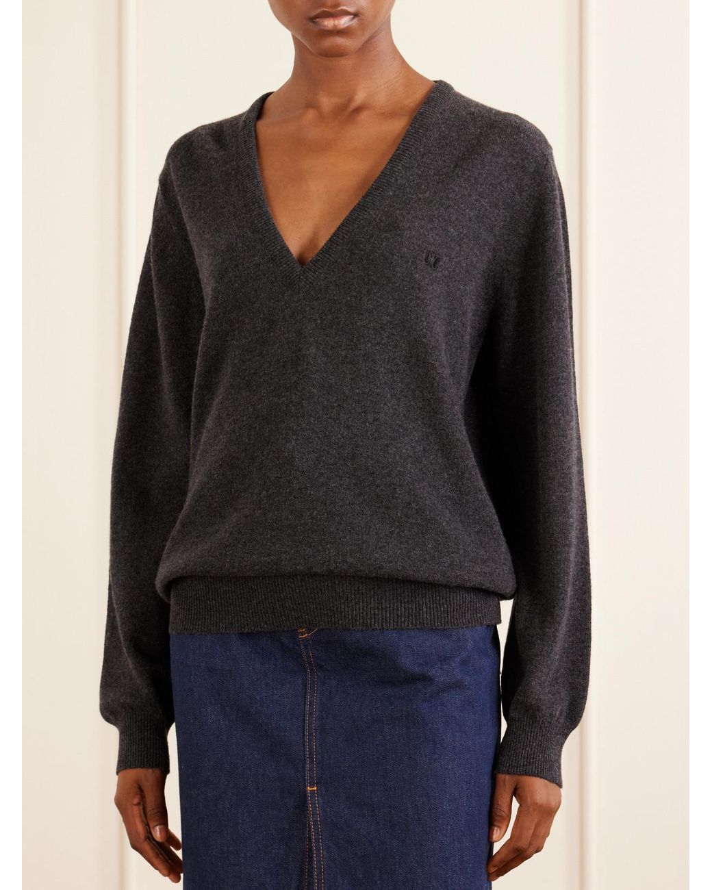 Blazé Milano Black Highland Embroidered Wool And Cashmere-Blend Sweater