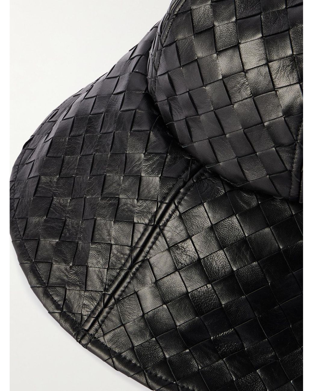 Bottega Veneta Black Intrecciato Leather Bucket Hat
