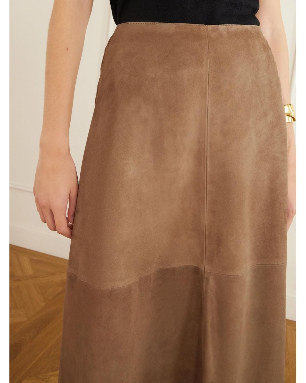 Arma Brown Melita Suede Midi Skirt