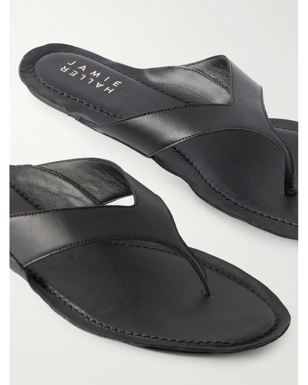 Jamie Haller Black The San Diego Leather Thong Sandals
