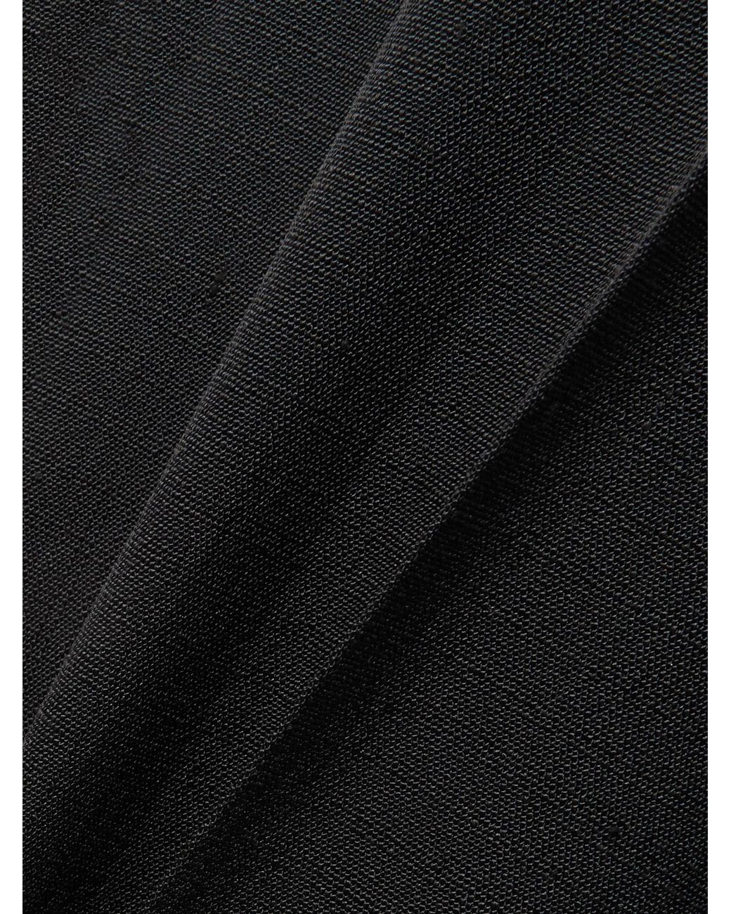 Bottega Veneta Black Grain De Poudre Wide-Leg Pants
