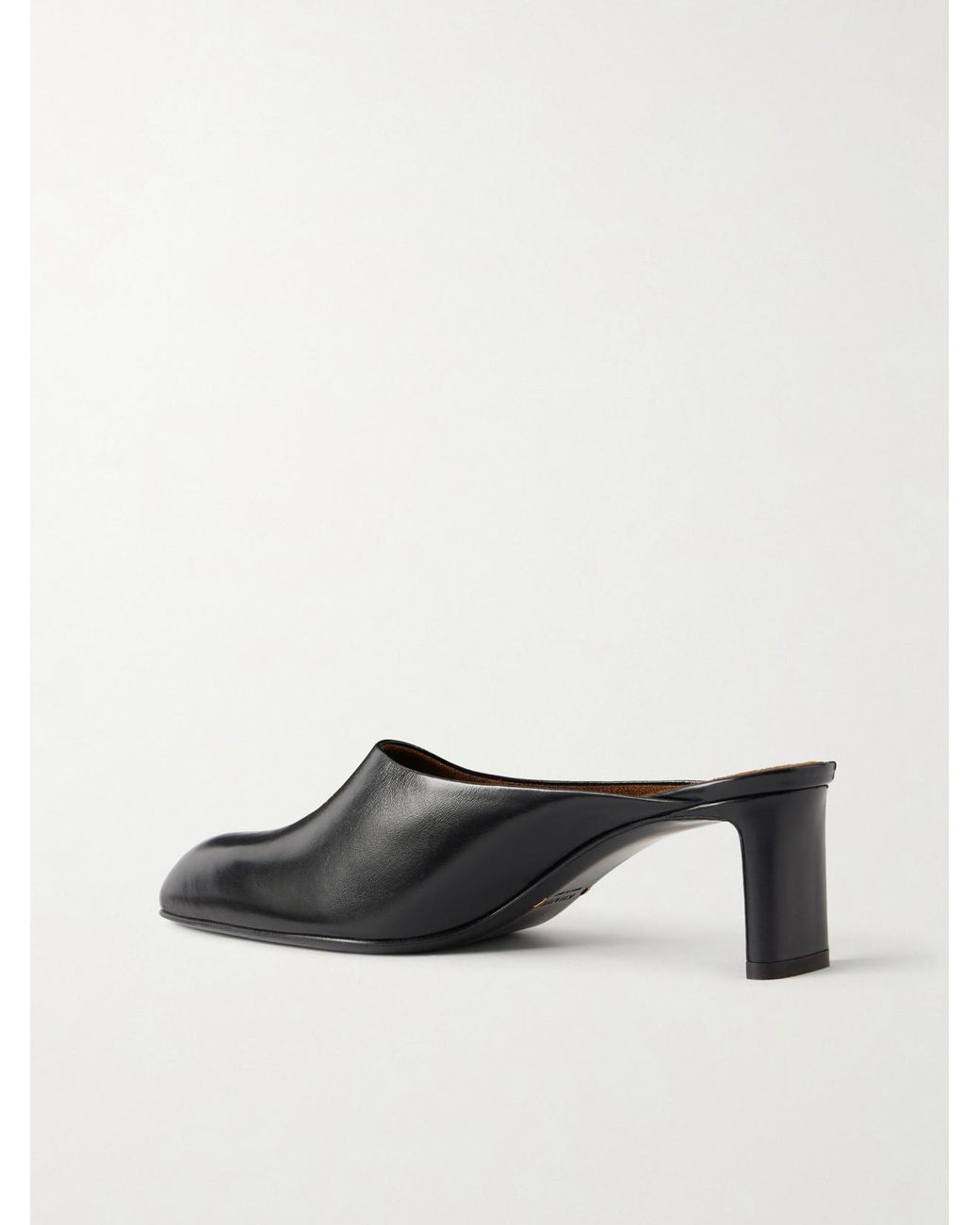 Khaite White Colt Leather Mules