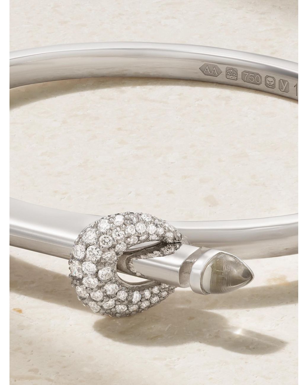 ANANYA Natural Chakra Icon 18-Karat, Diamond And Quartz Bangle