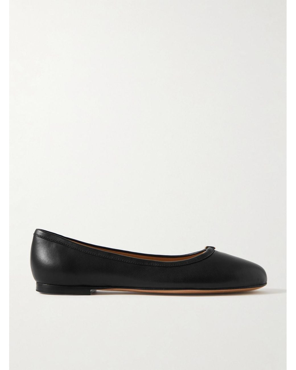 Chloé Black Net Sustain Marcie Embellished Leather Ballet Flats