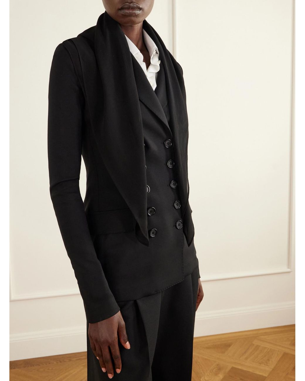 Dolce & Gabbana Black Silk-Georgette Scarf
