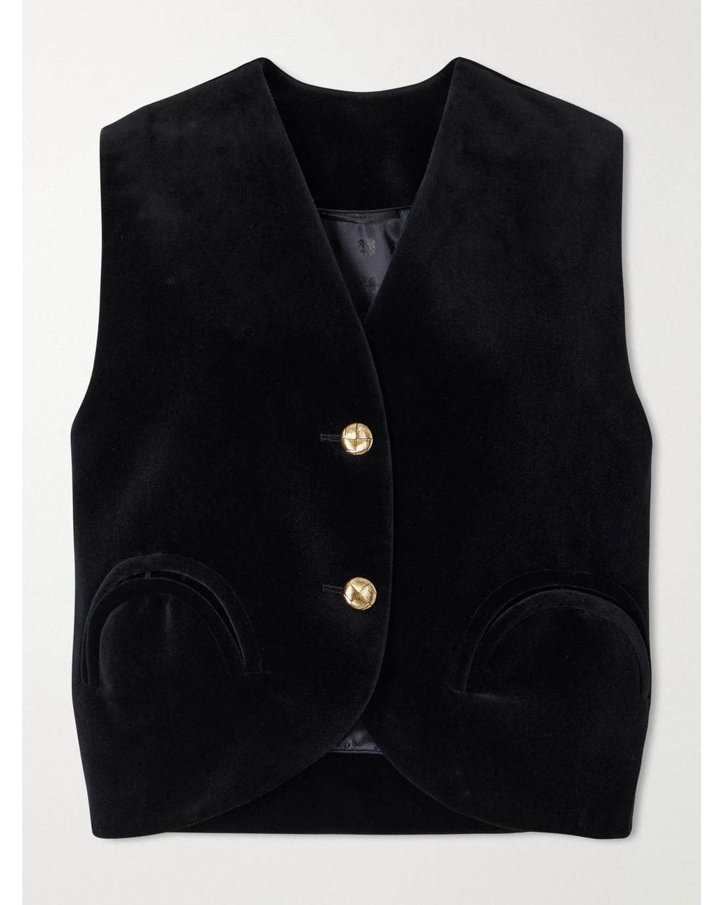 Blazé Milano Black Gliss Cotton-Velvet Vest